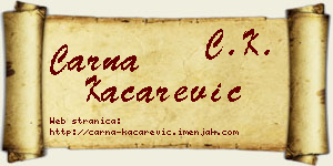 Čarna Kačarević vizit kartica